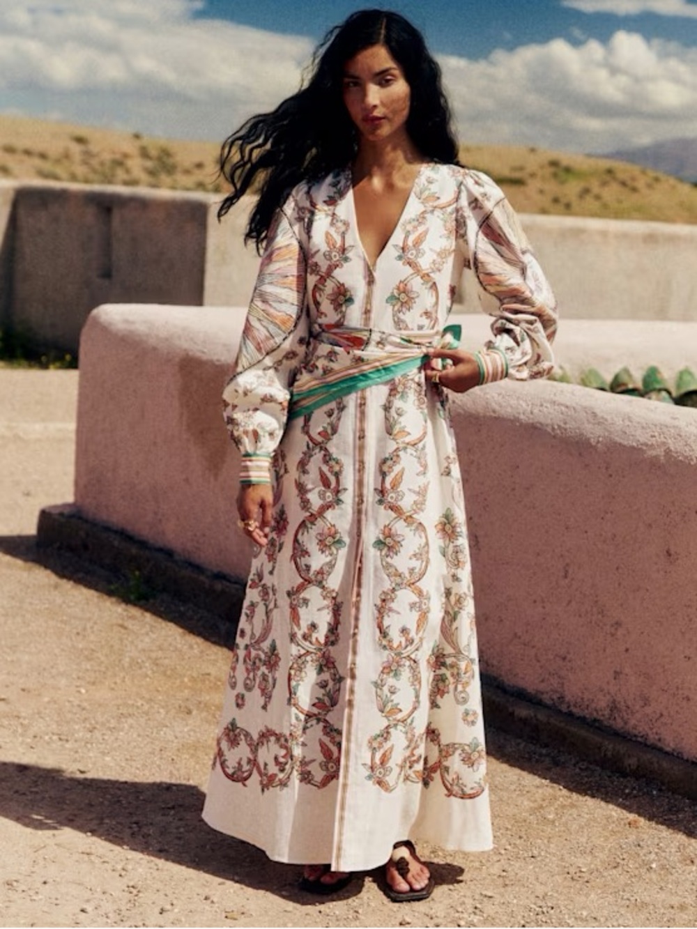 NEW Sezane x Inoui Ithea Maxi Dress, Size 4 / 36 $310